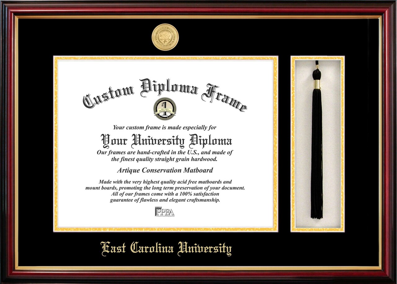 East Carolina University 14w x 11h Tassel Box and Diploma Frame